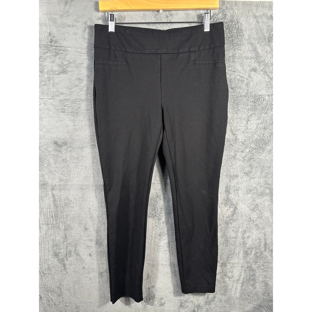 Dalia Womens Black Pull On Stretch Dress Pants Trousers Size Medium D4654-E906